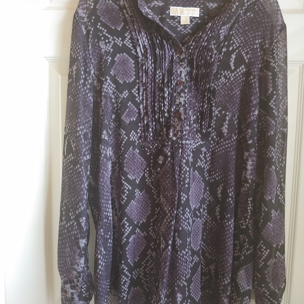 MICHAEL Michael Kors Purple and Black Snake-Print Tunic